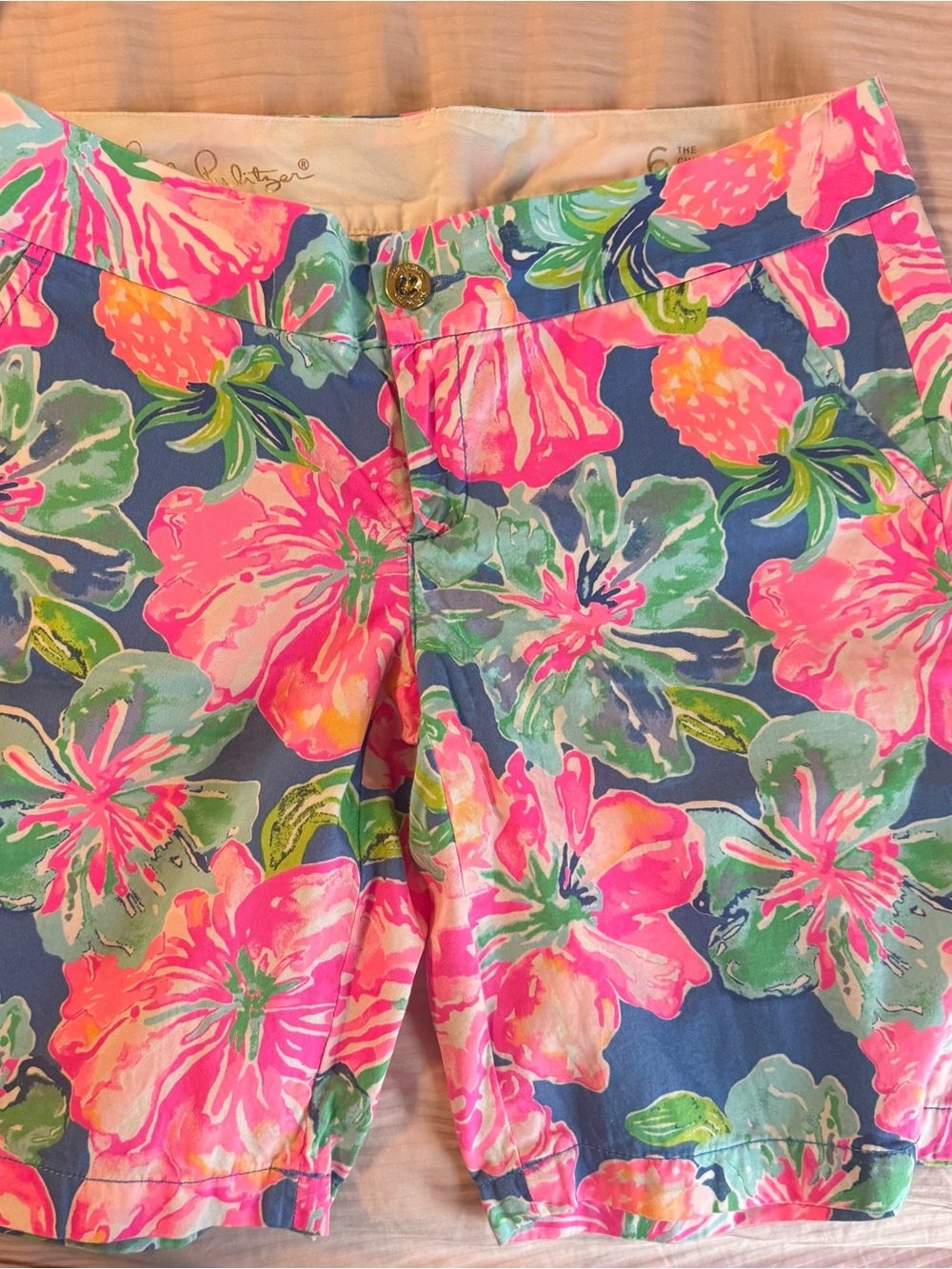 Lilly Pulitzer Tropical Floral Shorts in Pink, Green & Blue